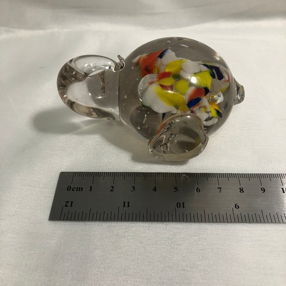 Art Glass Paper Weight Colorful Elephant - Picture 2 of 5